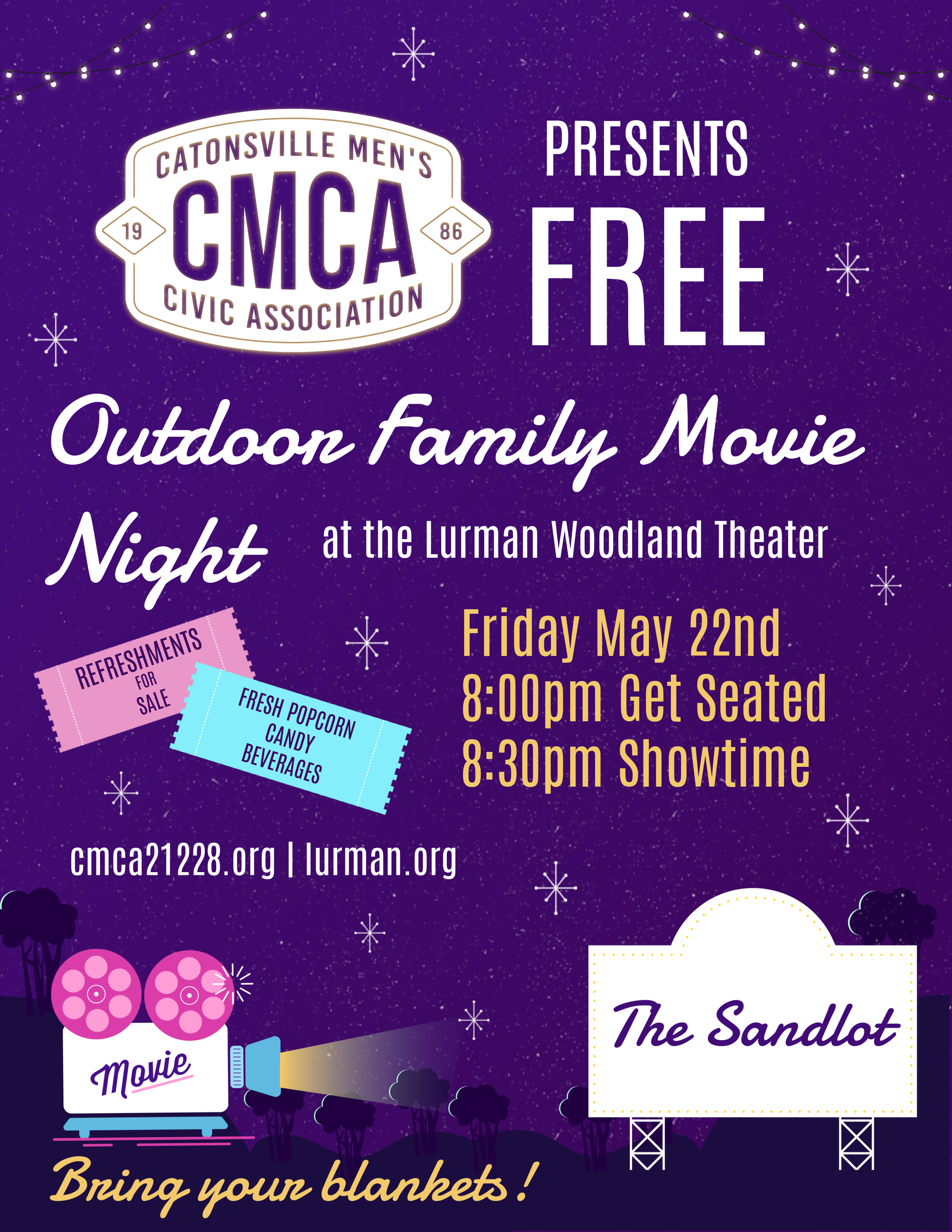 CMCA Family Movie Night Poster - Friday May 22nd at 8pm